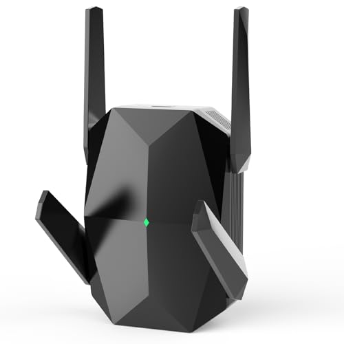 YAMIGOU AX3000 WiFi 6 Range Extender, WiFi Extender Signal Booster with Gigabit Ethernet Port, Dual Band (2.4G&5.8G) WiFi Repeater Cover up to 13888sp.ft, Faster Speed and Wider Cover, Quick Setup