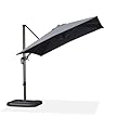 PURPLE LEAF 10 Feet Patio Umbrella Outdoor Cantilever Square Umbrella Aluminum Offset Umbrella with 360-degree Rotation for Garden Deck Pool Patio, Grey