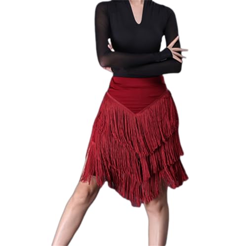 Jupe de danse latine à franges extensible anti-compression XL - 2