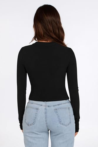 PRETTYGARDEN Women's Long Sleeve Crop Tops Y2K Spring Fall Fashion Clothes Basic Slim Fit Tee Shirts Blouse2