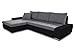 Produktbild Ecksofa mit Schlaffunktion Faris - Couch mit Bettkasten, Big Sofa, Sofagarnitur, Couchgarniitur, Polsterecke, Bett (Schwarz + Grau (Madryt 1100 + Inari 91), Ecksofa Links)