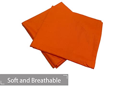 Image of Soft Pillow Covers 20 x 36 Inches - 100% Egyptian Cotton 400 Thread Count Set of 2 Pillow Cover Set Envelope Closure Hotel Quality Pillowcase - Orange