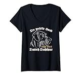 Womens German Wirehaired The Perfect Dog Wearing Beard Dog Head V-Neck T-Shirt