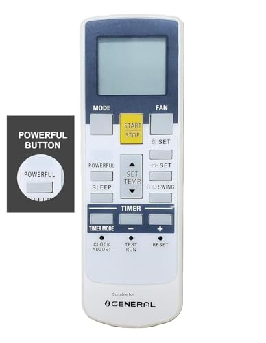 Image of 5 Years Warranty AC Remote Compatible for O General Split /Window AC Remote Model Number AR-RAJ1E, 3 Star 4 Star 5 Star
