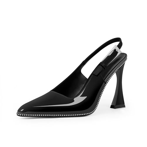 Women's Sexy Slingback Square Toe Stiletto High Heel Buckle Strap Dress Pumps