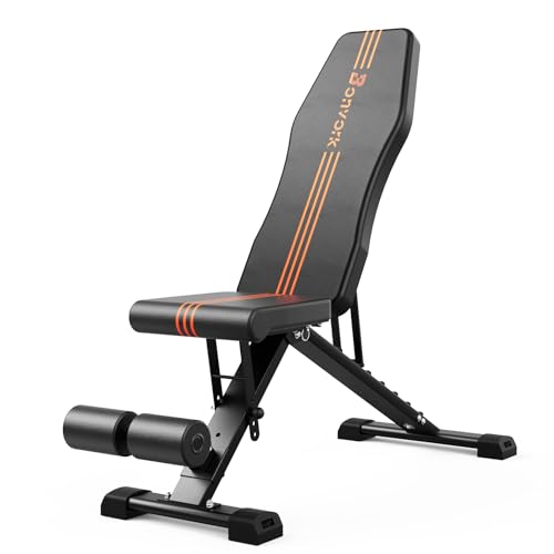 800LBS Adjustable Weight Bench - Foldable Workout Bench Press with 20.5'' Extended Base for Home Gym, Folding Decline Incline Strength Training Bench for Full Body Exercise - 2025 Version