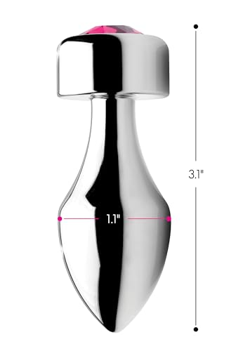 Butt plug aluminium Booty Sparks petit modèle ornait d'un cristal rose - 5