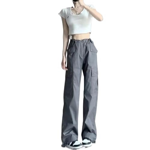 Salopette rétro pour femmes à taille haute droite et coupe large fluide