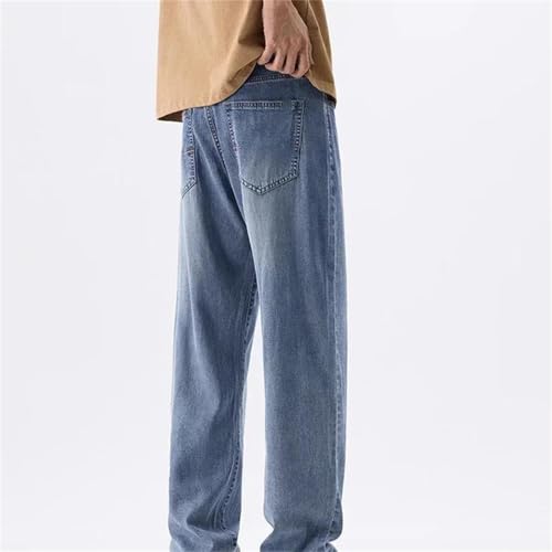 Men's Jeans Thin Loose Straight Denim Pants, Casual Fashion Comfortable Spring Fall Trousers4