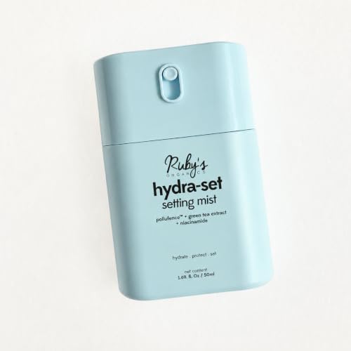 Image of Ruby's Organics Hydra-Set Setting Mist- 50 ml, Makeup Setting Spray with Niacinamide & Aloe Vera, Hydrating Long Lasting Fixer, Barrier Protection- Refreshing Face Mist for All Skin Types