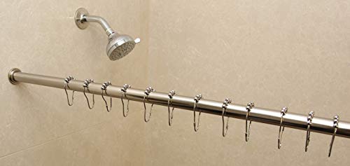 Urbanest 1" No Drilling Shower Closet Window Metal Premium Adjustable Tension Rod, Heavy Duty, 42-Inch To 72-Inch, Brushed/Stainless Steel #TOP6