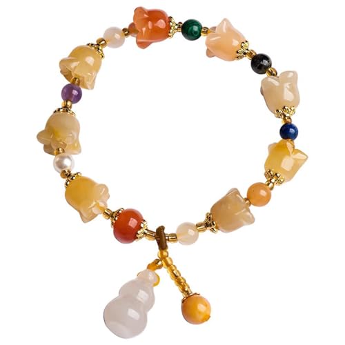 Bracelets pour femme en jade jaune avec cloche le cadeau spirituel