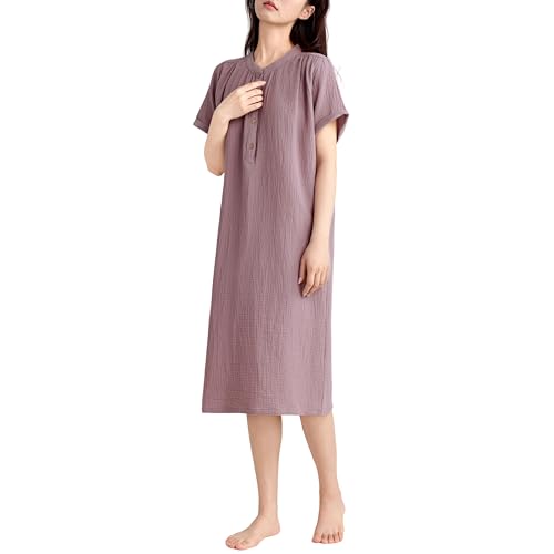 Robe de nuit femme coton froissé de qualité supérieure au tombé fluide unique