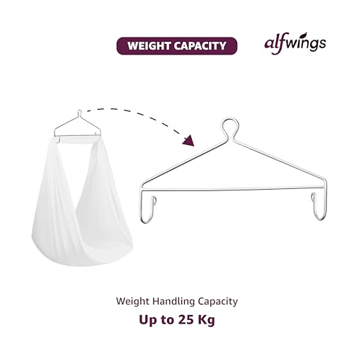 Image of Baby Cradle Hanger Steel | Supports Up to 25Kg | Strong Metal | for Thottil Swing Jhula Palna | Silver | Without Hole