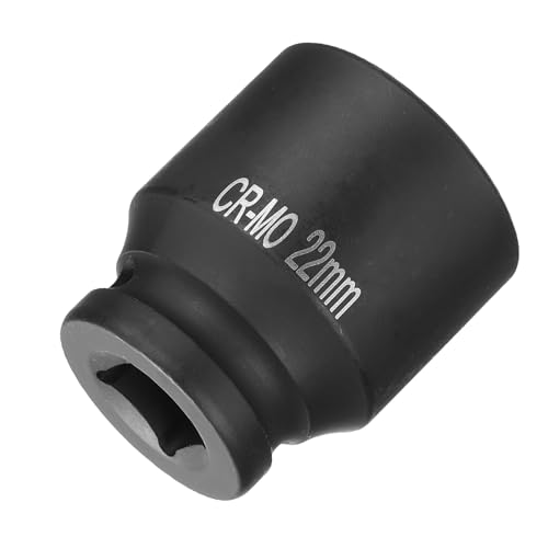 sourcing map 4 Point Square Socket 1/2" Drive 22mm Metric Square Impact Socket CR-MO Blackening Standard Wheel Sockets Pneumatic Socket Tool for Auto Repair Mechanical Maintenance Home Use - Image 2
