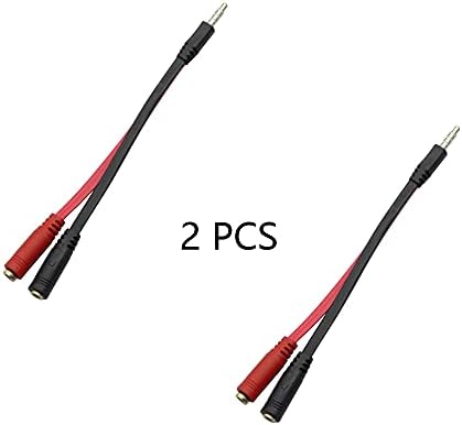 SHANFEILU 3.5mm Stereo to Dual Mono Cable 1/8" TRS Male to 2 TS Mono Female 3.5mm Headphone Adapter Connector Audio Y Splitter Cable 6.3inch 2 Pcs