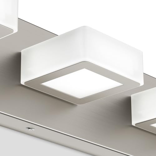 Image of Ralbay 5 Color Temperature Brushed Nickel Bathroom Vanity Lights Dimmable Acrylic Modern LED Bathroom Wall Lighting Fixtures Brushed Nickel