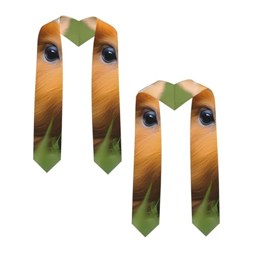 Cute Guinea Pig Print Flat Ribbon Shawl - Satin Shawl for Graduation Ceremony Gift for Son Daughters Friends Sisters2