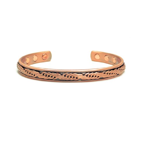 Accents Kingdom Magnetic Copper Therapy Arthritis Relief Golf Cuff Bangle Bracelet, Rope