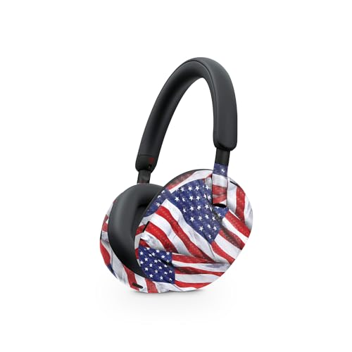 Image of MightySkins Carbon Fiber Skin Compatible with Sony WH-1000XM5 Headphones - Patriot | Protective, Durable Textured Carbon Fiber Finish | Easy to Apply, Remove, and Change Styles