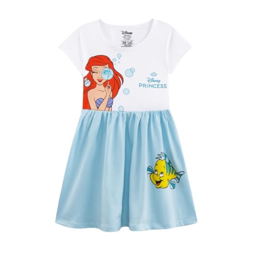 Image of Nap Chief Kids Official Cartoon Characters Printed Cotton Dress for Girls, Fit & Flare Summer Dress for Casual Wear