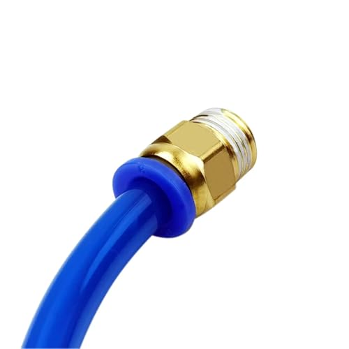 Conector PC8-02 de rosca macho BSPT uniones para tubo de aire neumático latón 7