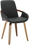 sillas nogal modernas MATERIAL DE CALIDAD: La base de cuatro patas, estable y resistente, es de madera curvada. La silla de comedor es firme y estable.