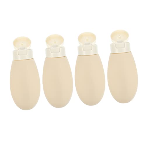 Lot de 4 flacons rechargeables en bouteille pour lotion, bouteilles de voyage, shampooing, gel douche, conteneurs de voyage, lotion de voyage bouteille de voyage cosmétique PP (couleur : blanc, Siz