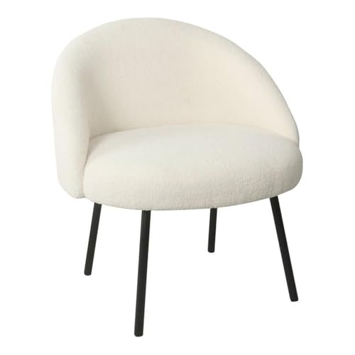 HomePop Modern Sherpa Accent Chair,Wood, Cream