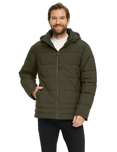 Wantdo Men's Thicken Puffer Jacket Insulated Water-Resistant Warm Winter Coat with Hood