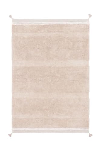 Lorena Canals Alfombra lavable Bloom en colores rosas, para dormitorios, salas de estar, entradas, hecha a mano en algodón. Tamaño: 3' x 4' 7.6 cm
