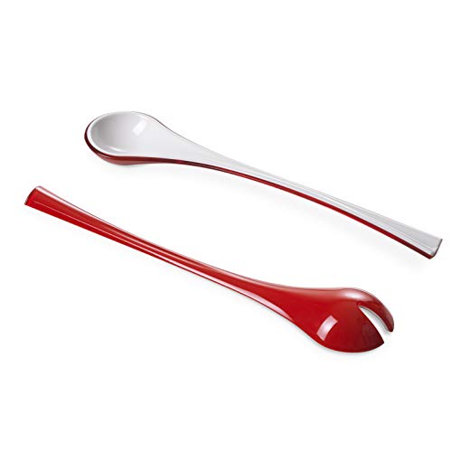 Omada Design Couverts à salade, vaisselle modernes, avec effet dégradé sur l'extérieur, Ligne Trendy, Rouge