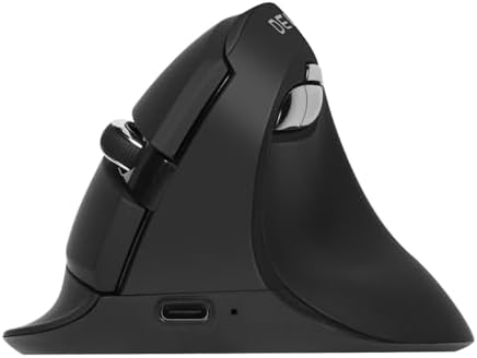 Mouse vertical sem fio DeLUX, pequeno mouse ergonômico recarregáv...