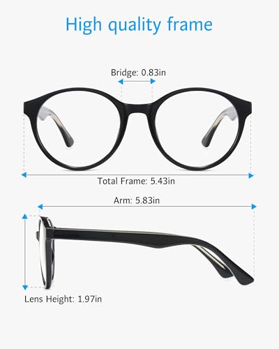 Image of ANRRI Retro Round Blue Light Blocking Glasses Women Men Computer Eyeglasses Anti Blue Light Glasses Anti Eyestrain for Gaming