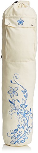 IREALIST  63cm x 14.5cm Women's Wildflower Yoga Mat Bag Oat Cotton