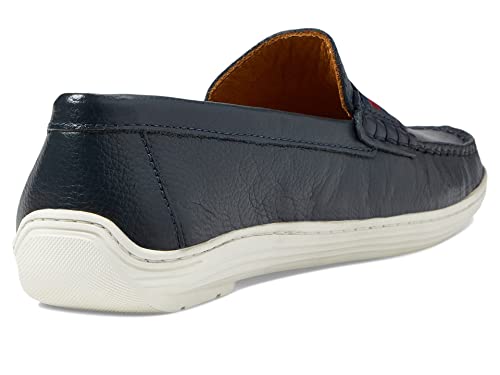 Image of Marc Joseph New York Kid's Kids Boys /Girls Genuine Leather Elastic Grow Gain Loafer Shoe, Black Pebble Grainy, 11.5 M US Little Kid