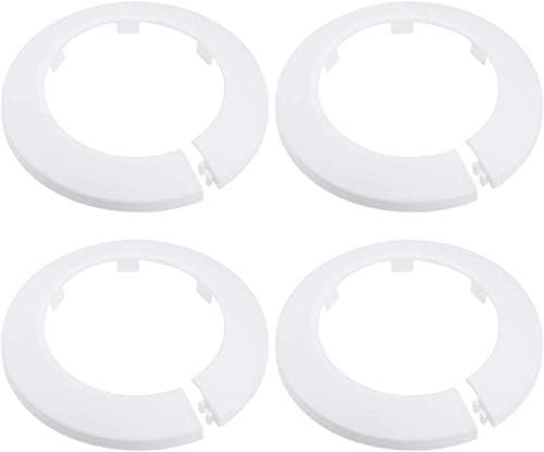 4 PCS Wall Flange outer diameter flange Easy Installation Plastic Radiator Escutcheon Water Pipe Drain Line Cover Collar Wall Pipe Cover Decoration Pipe Collars,Pipe Collar (90mm, White)