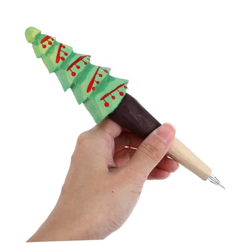 Bolígrafo de gel con diseño navideño en madera miniatura 7