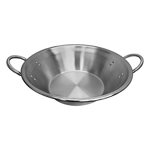 Wok de acero inoxidable de 22 pulgadas