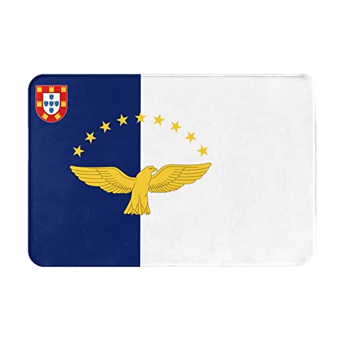 Alfombrilla para Puerta Bandera De Azores Felpudo De Barrera Fácil De Limpiar Tapete para Puerta Lavable A Máquina Felpudo De Entrada 40X60Cm para Dormitorio, Puerta, Entrada Casa