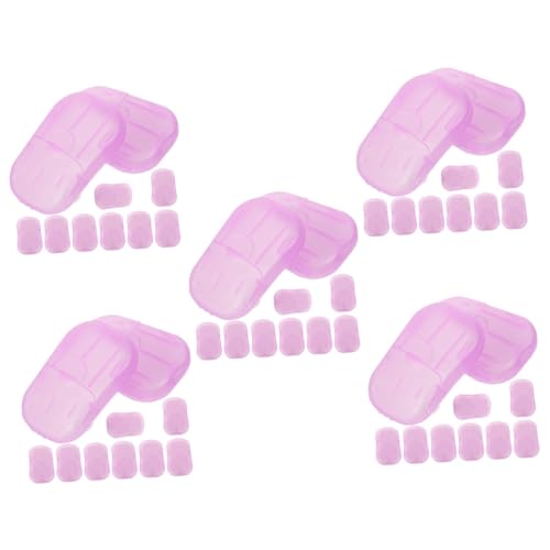 Sosoport 5sets Travel Soap Sheets Hand Wash Soap Slices Compact Easy to Carry Perfect for Camping Business Trips 15boxes*5