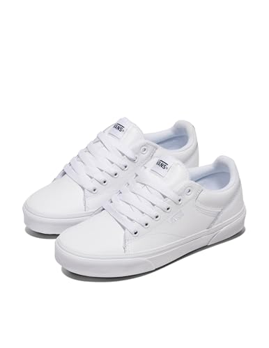 Vans Women's Seldan Shoe | Retro Tennis Inspired Sneakers for Fashion, Work & Everyday Wear, Tumble White/White, 7.5
