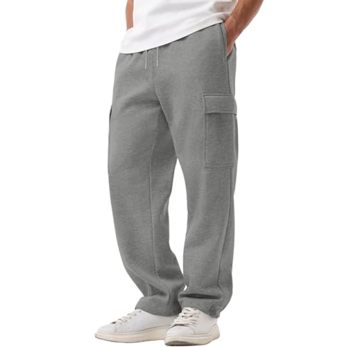 Cargo Homme, Vetement Marque Baggy Travail Pantalon de Jogging Grande Taille Elastique Taille Survetement Sport Survêtement Jeans Large Pantalon Doublé...
