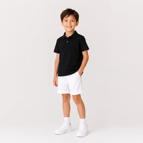 Image of Mud Kingdom Boys Polo Shirt Short Sleeve School Uniform Pique Polo Summer