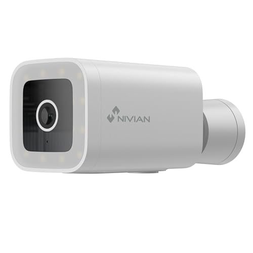 NIVIAN - Cámara Bullet WiFi 2,4Ghz | Half4K 2560x1440 | Detección de Humanos | Visión Nocturna Color | Compatible Alexa y Google Home | Control Remoto App Tuya (Bullet)