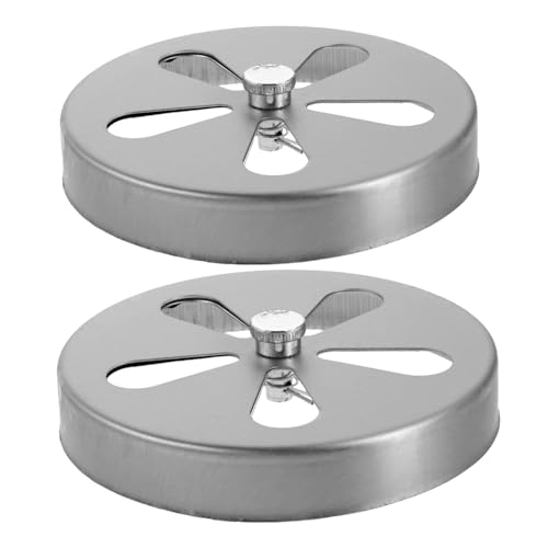 BESPORTBLE 2 Pièces Volets de Ventilation Acier Inoxydable Réglables pour Four et Cheminée Couvercle Aération Résistant Chaleur avec Contrôle Précis Du Flux Air pour Cuisine et Barbecue