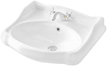030200-PED-One Hole 1837 Classic Style Ceramic Pedestal Sink, White