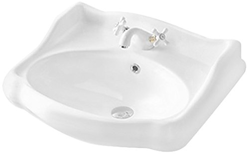 CeraStyle 030200-PED-One Hole 1837 Classic Style Ceramic Pedestal Sink, White