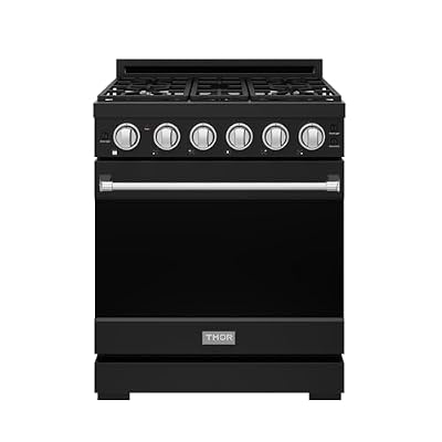 30 Inch Professional Gas with Precision Knob Control in Black/Stainless Steel