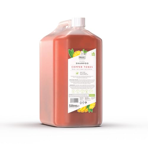 WAHL Copper Tones - Champú para Perros, fórmula Natural Apta para Mascotas, champú Vegano Profesional para Mascotas, para Perros con Pelaje Rojo, Concentrado 15:1, Aumenta la pigmentación, 5 litros